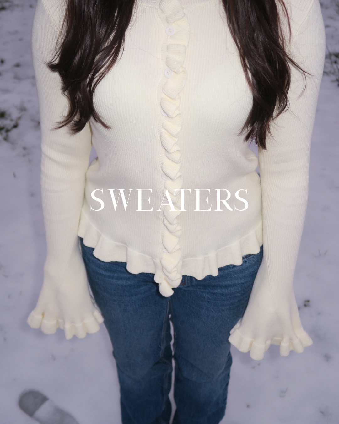 Brown short-sleeve ribbed knit cropped cardigan with round neckline and gold-tone buttons