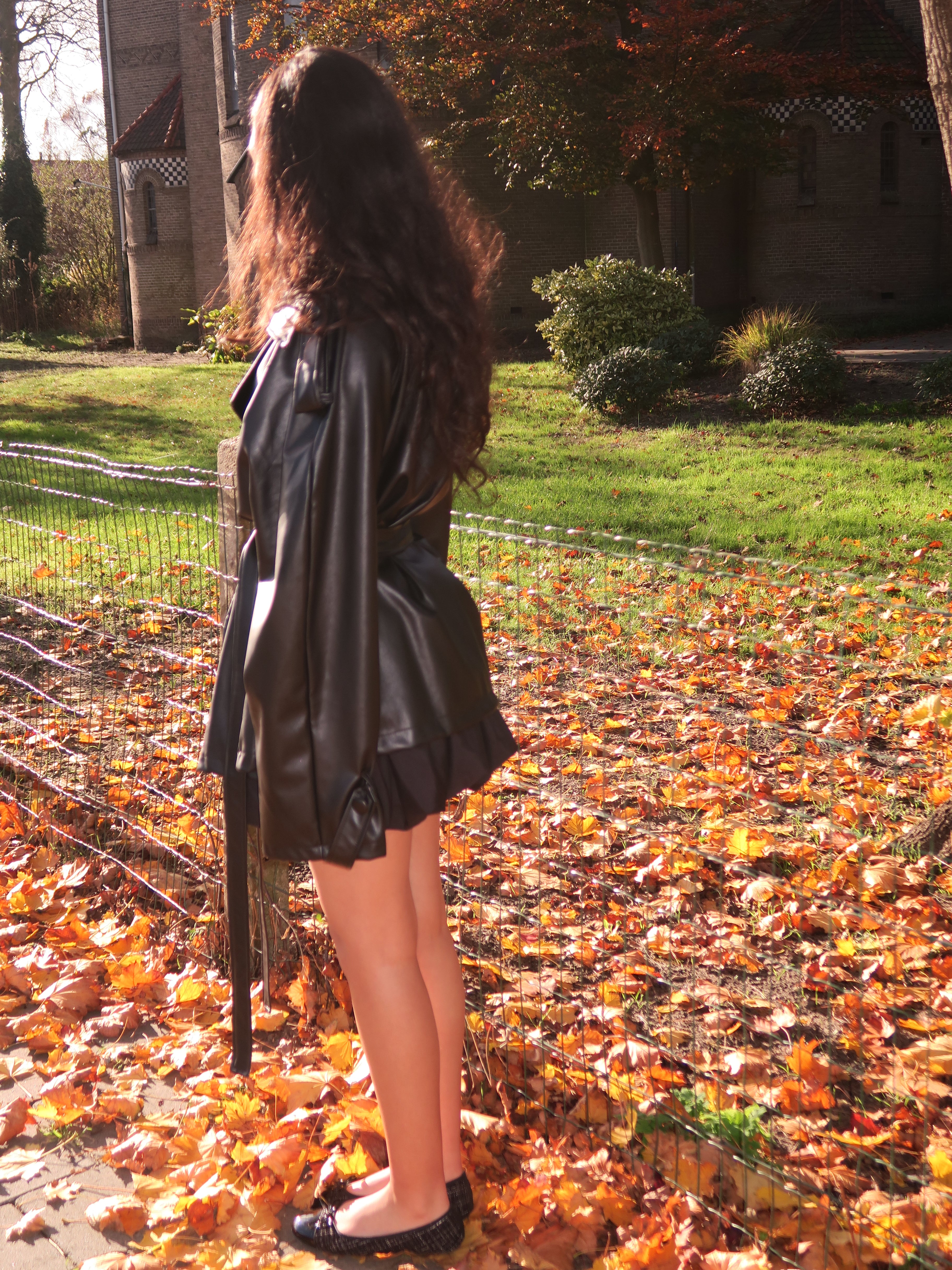 Oversized Faux Leather Belted Jacket