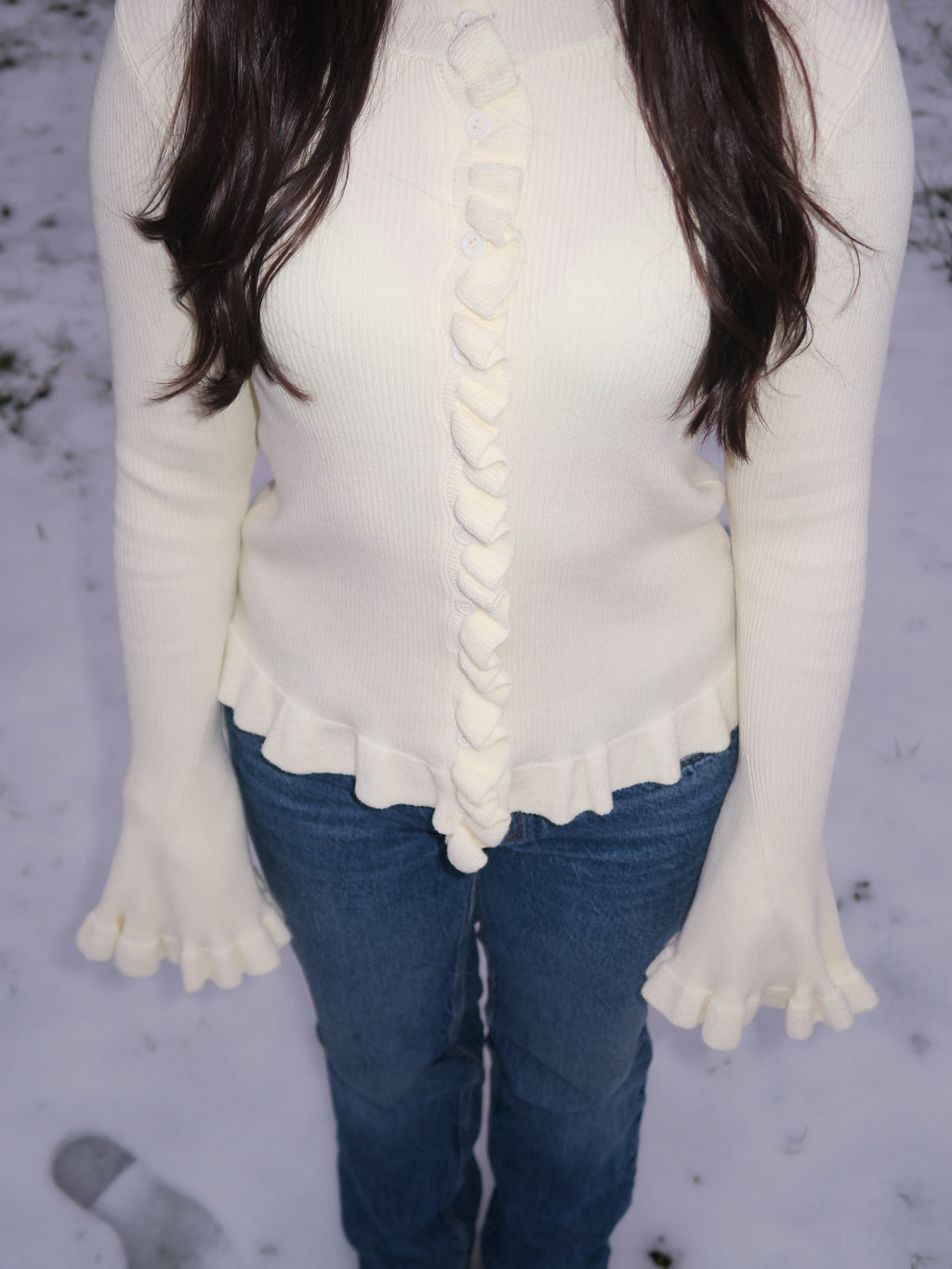 Ruffle Front Knit