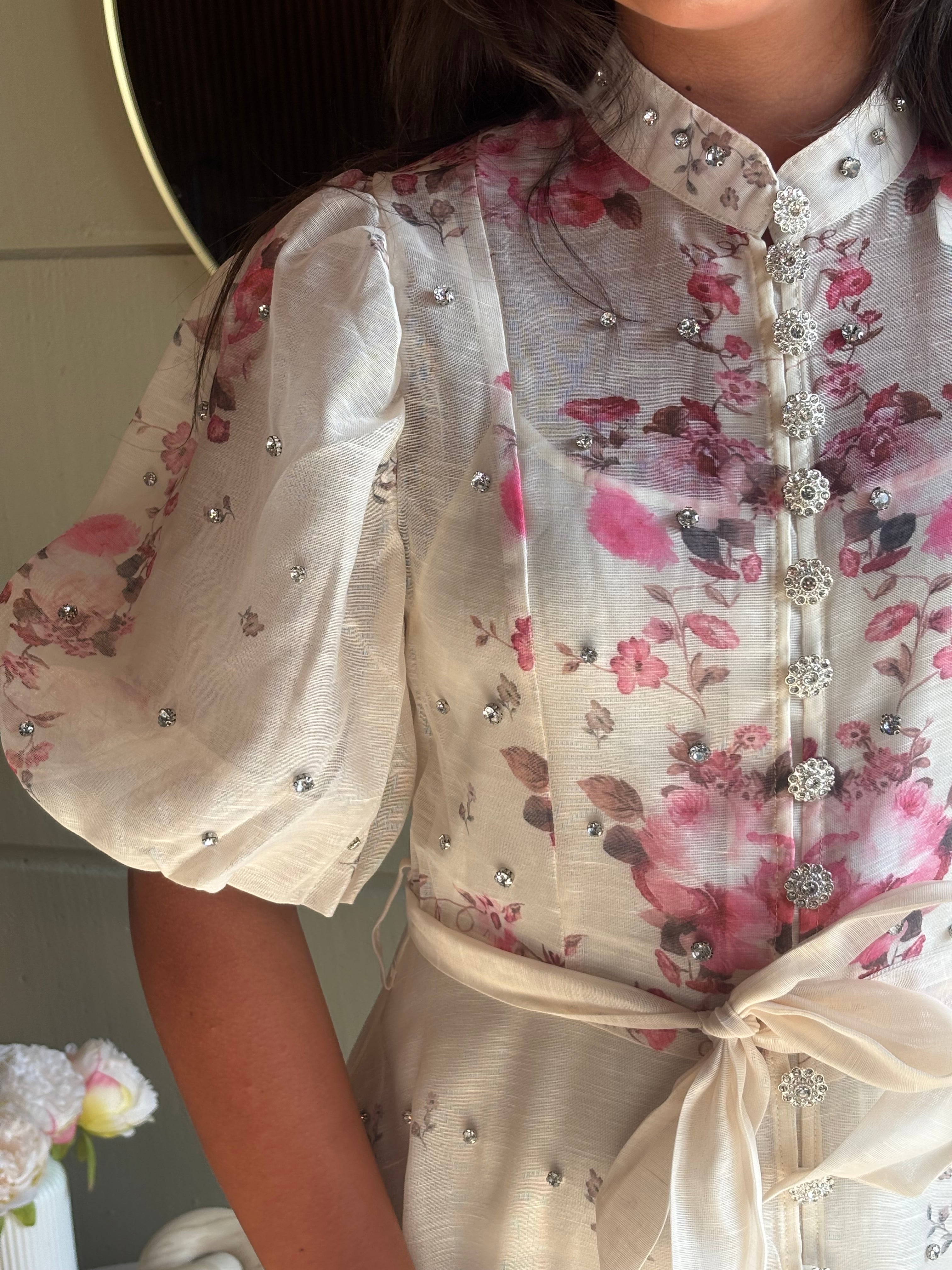 Vintage Rose Floral Maxi Dress