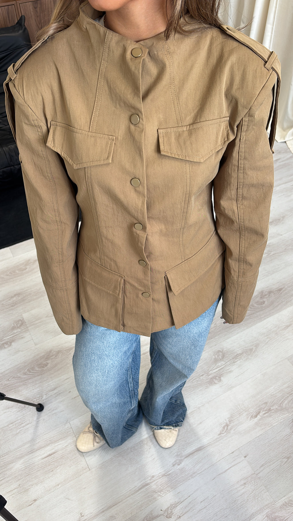 Fitted Cotton Utility Jacket