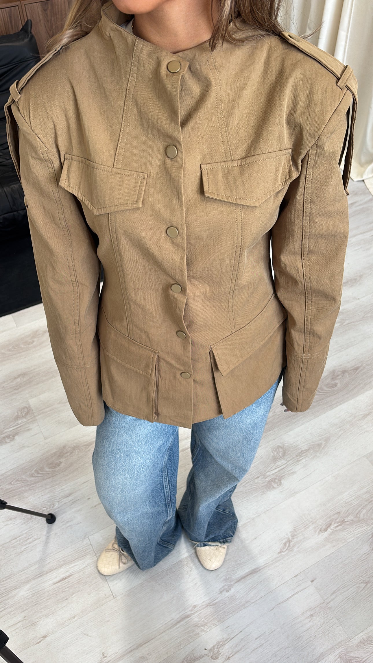 Fitted Cotton Utility Jacket