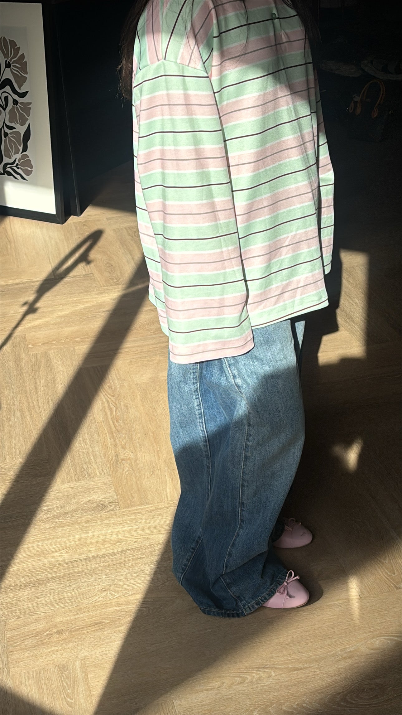 Oversized Striped Polo Shirt