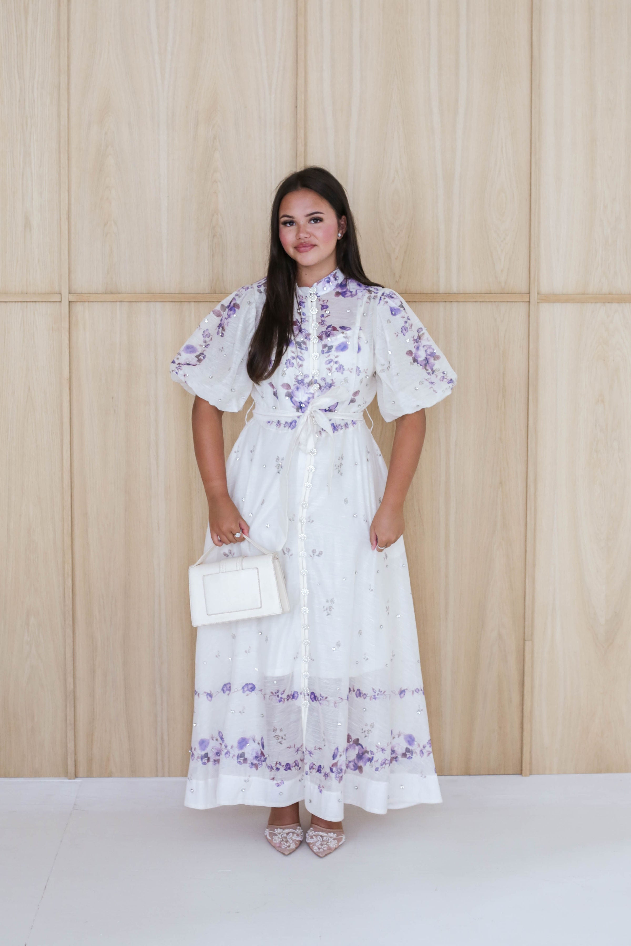 Lavender Bloom Vintage Maxi Dress
