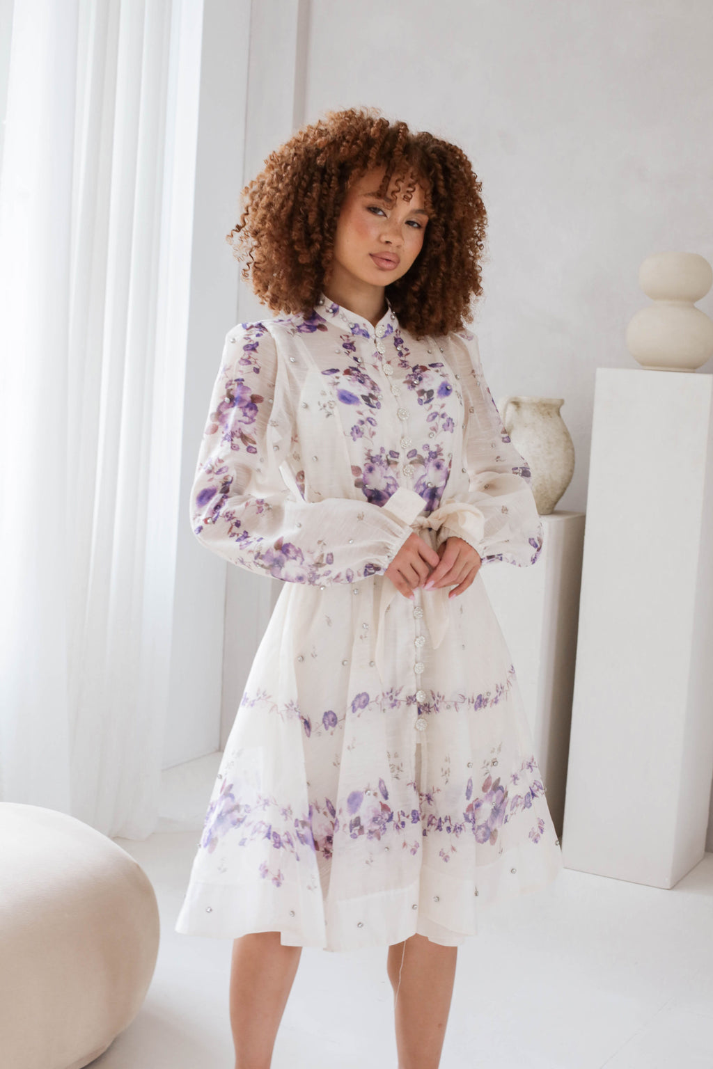 Lilac Blossom Mini Dress