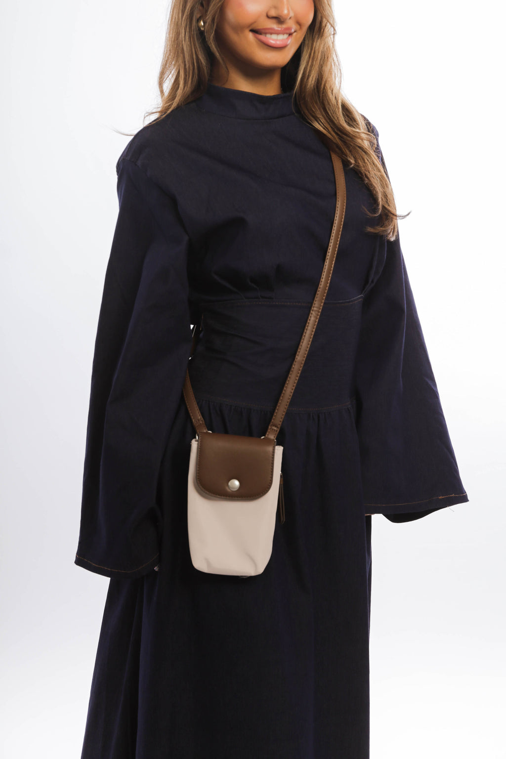 Denim Belted Maxi Dress