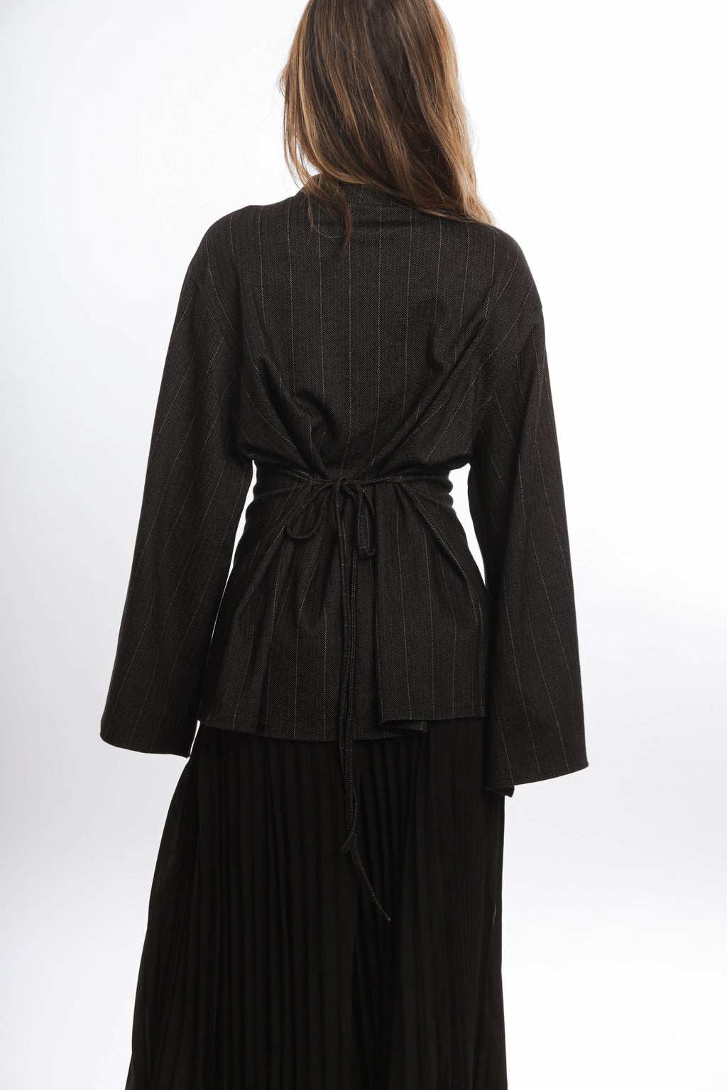 Buttoned Collar Knit Blouse