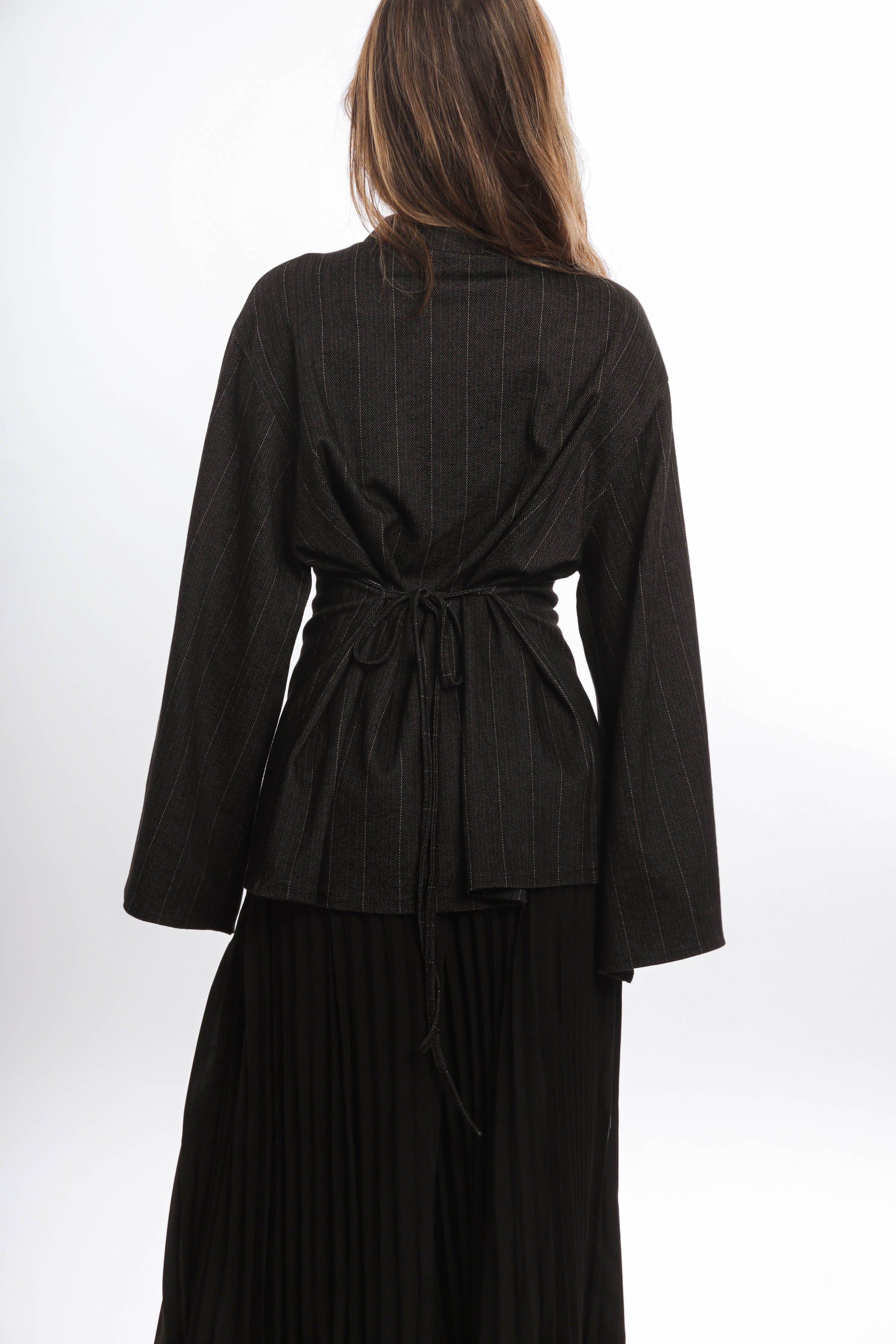 Buttoned Collar Knit Blouse