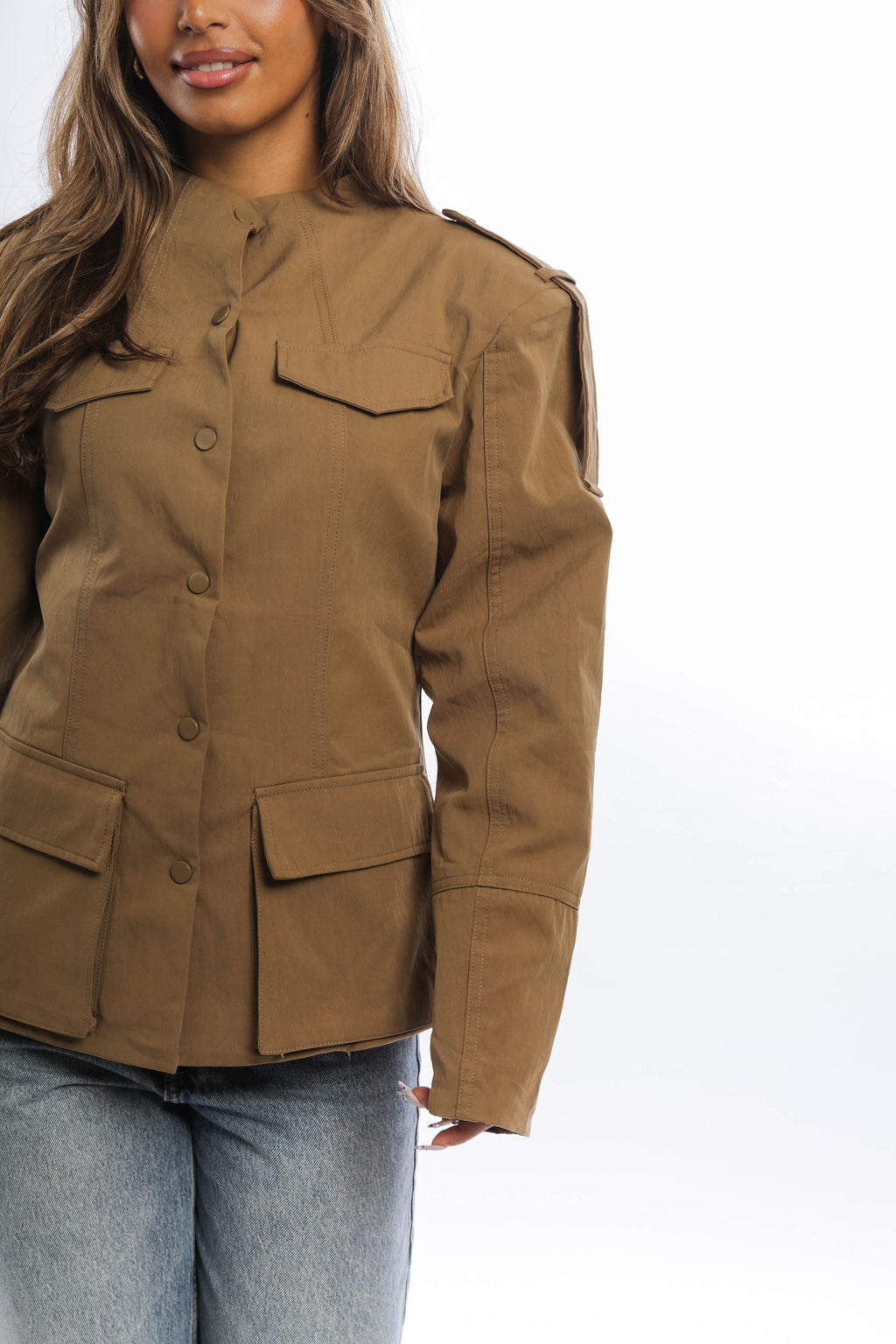 Fitted Cotton Utility Jacket