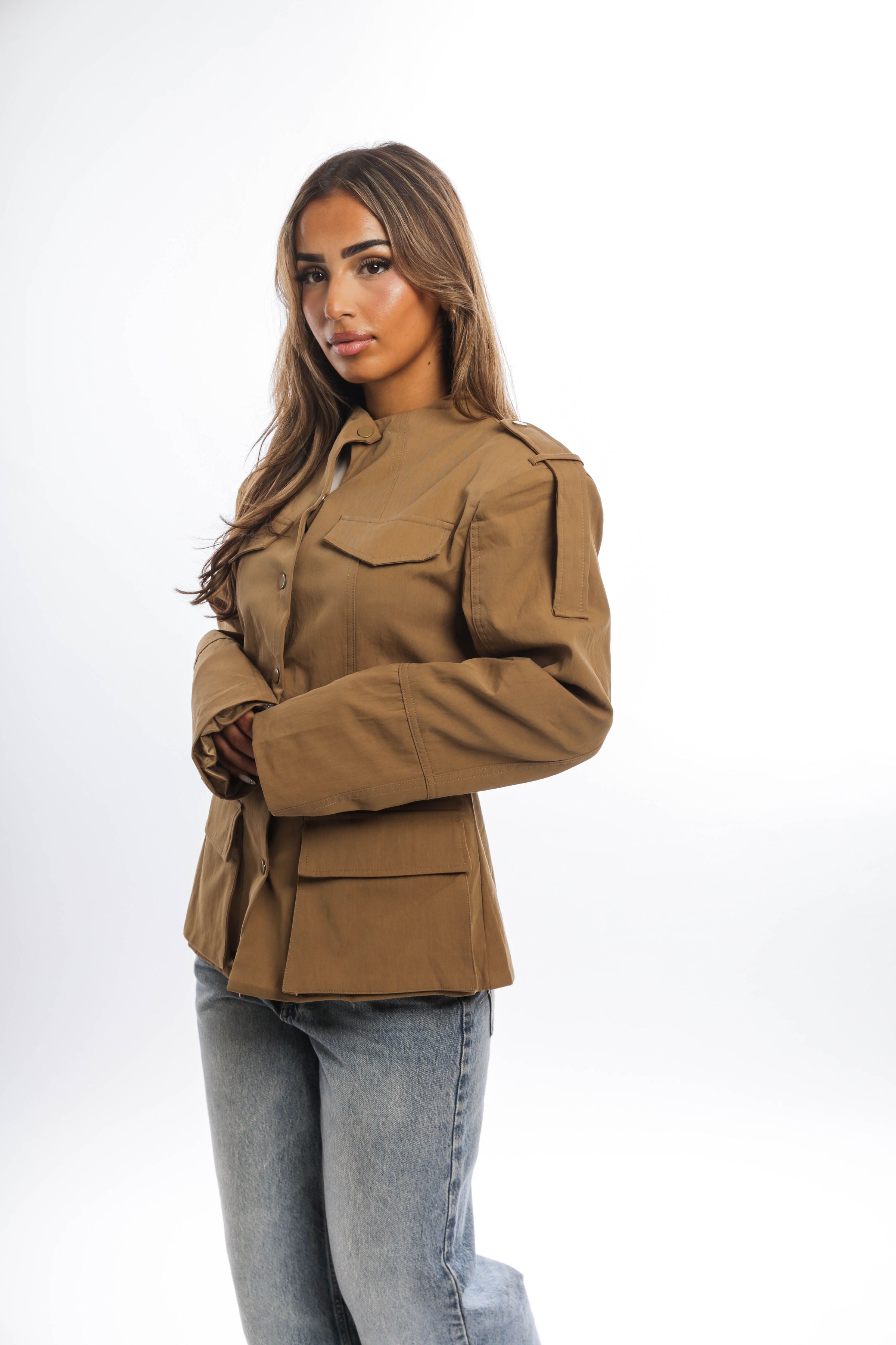 Fitted Cotton Utility Jacket