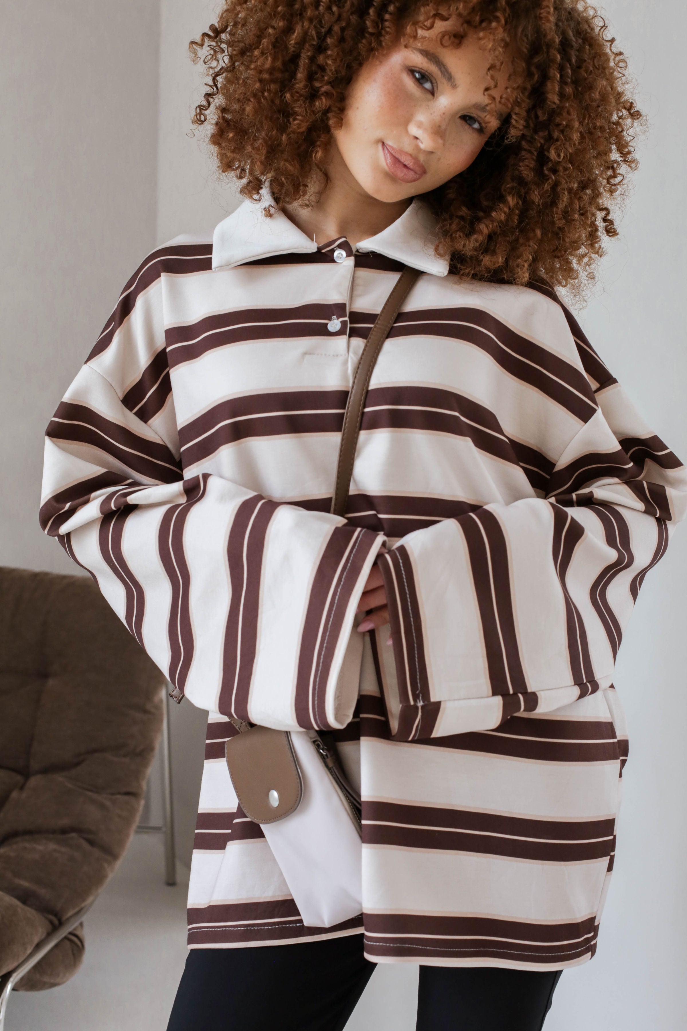 Oversized Striped Polo Long Sleeve