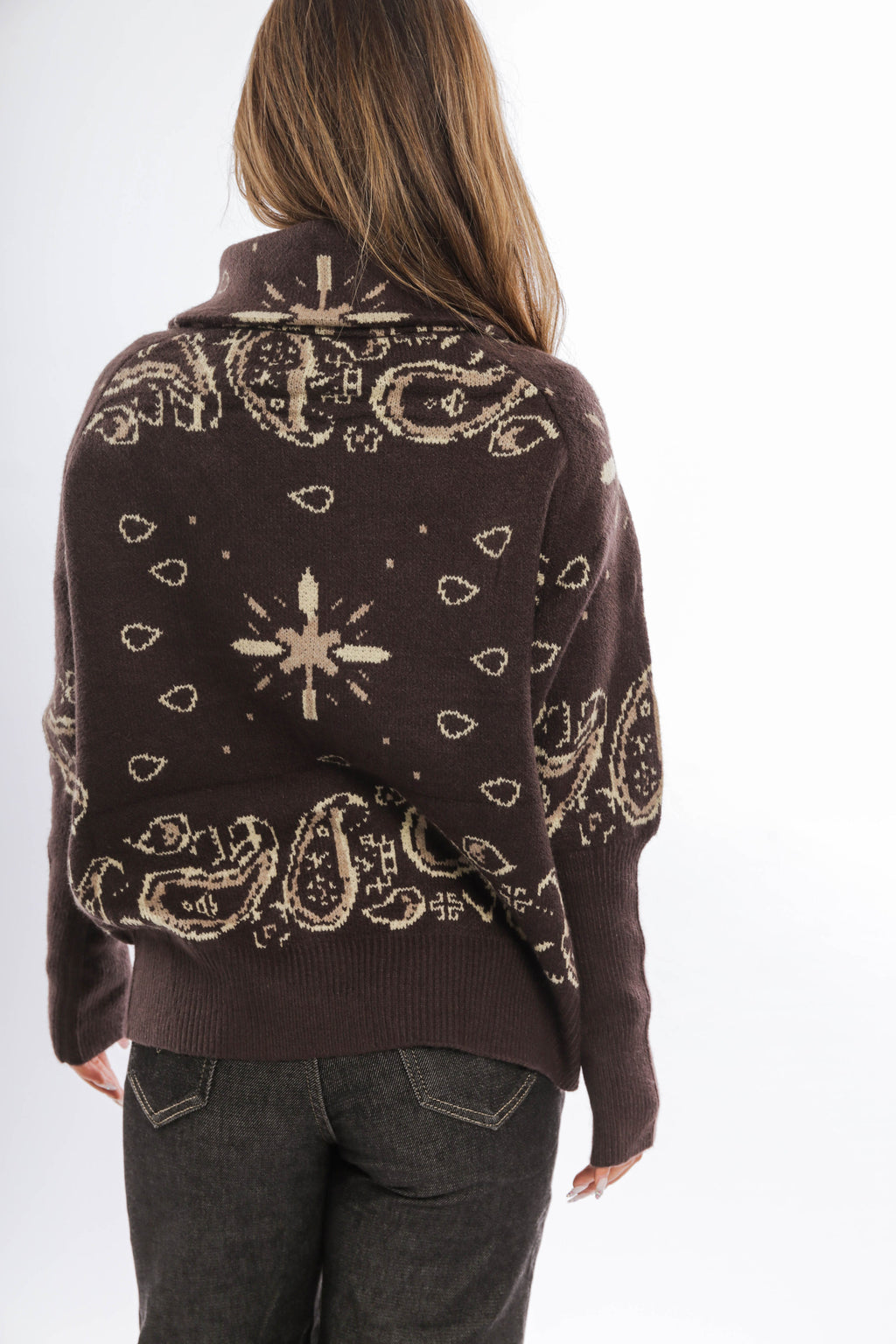 Bandana Print Knit Cardigan