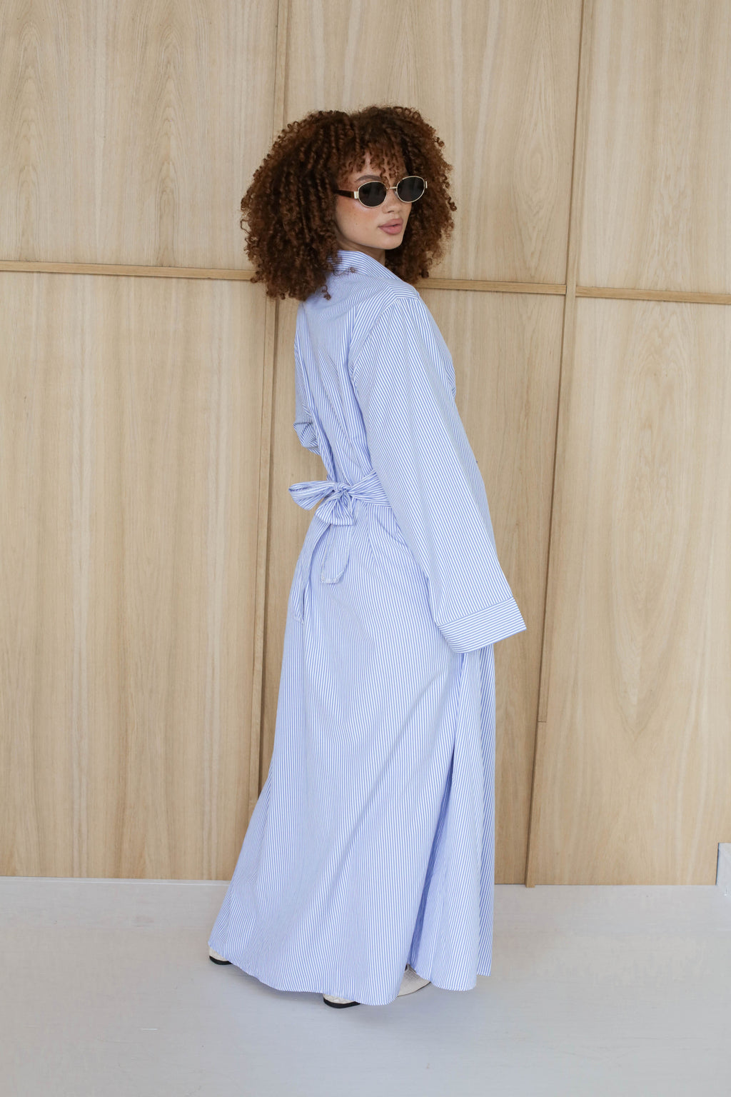 Striped Belted Maxi Dress
