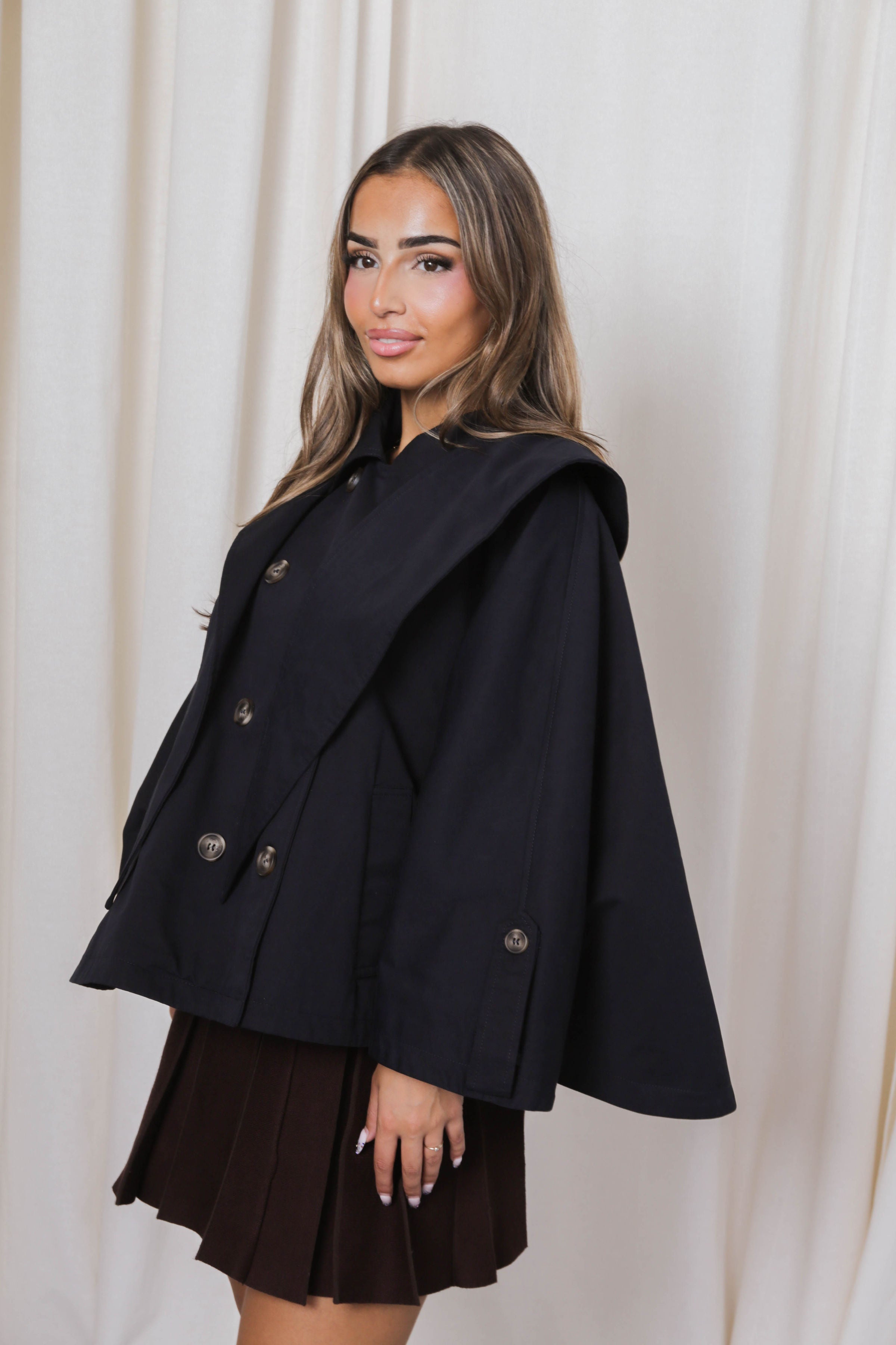 Cape Sleeve Trench Coat