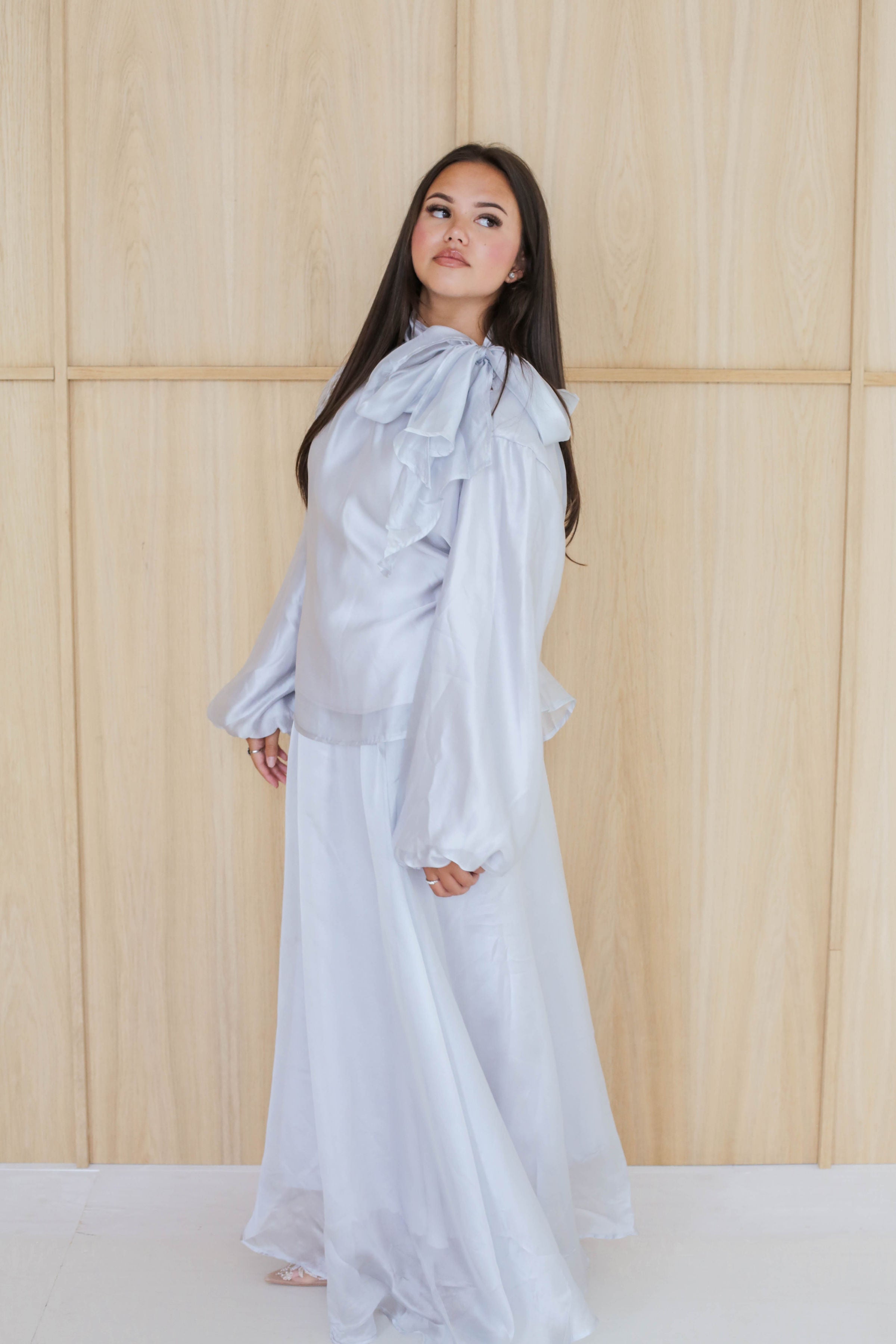 Bow Detail Maxi Skirt Set