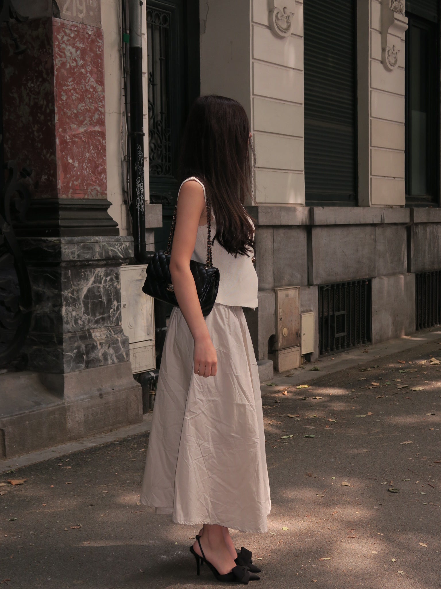 Back view of Elegant Sleeveless Top minimalist chic design