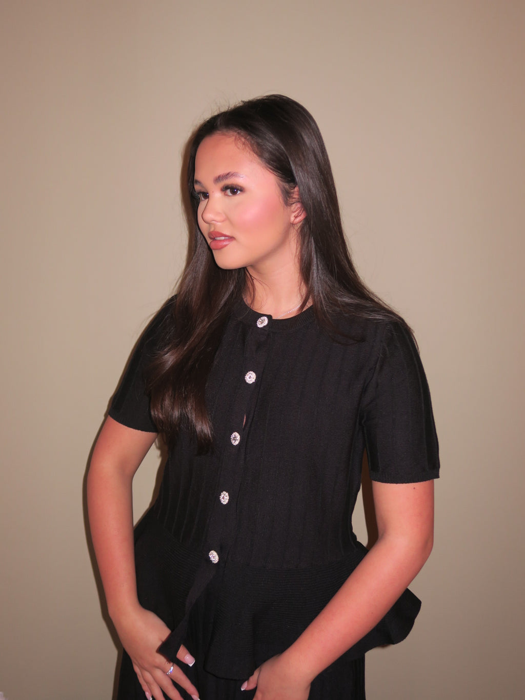 Ribbed Peplum Set