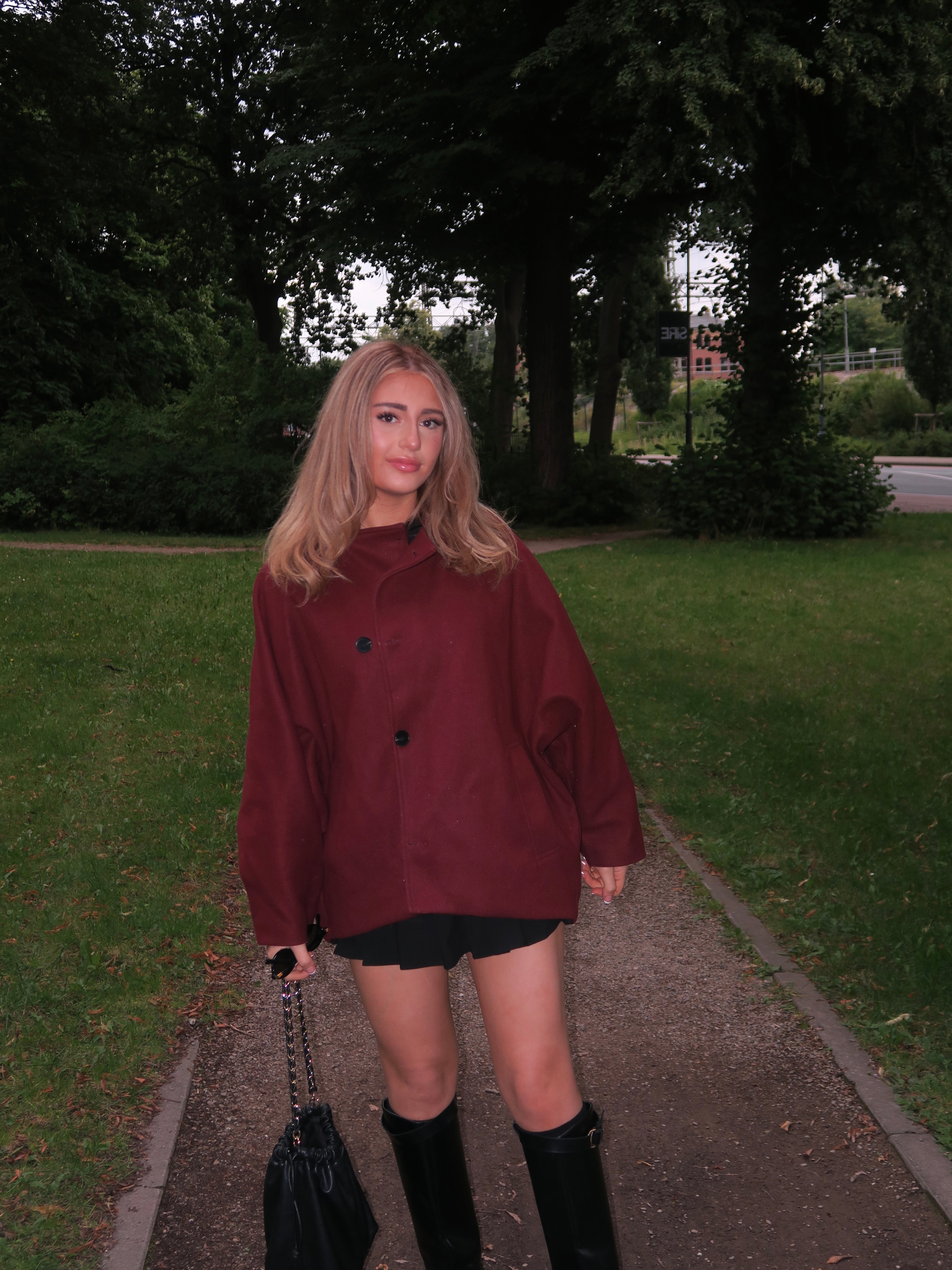 Mini Rib Skirt front view in ribbed knit, timeless design