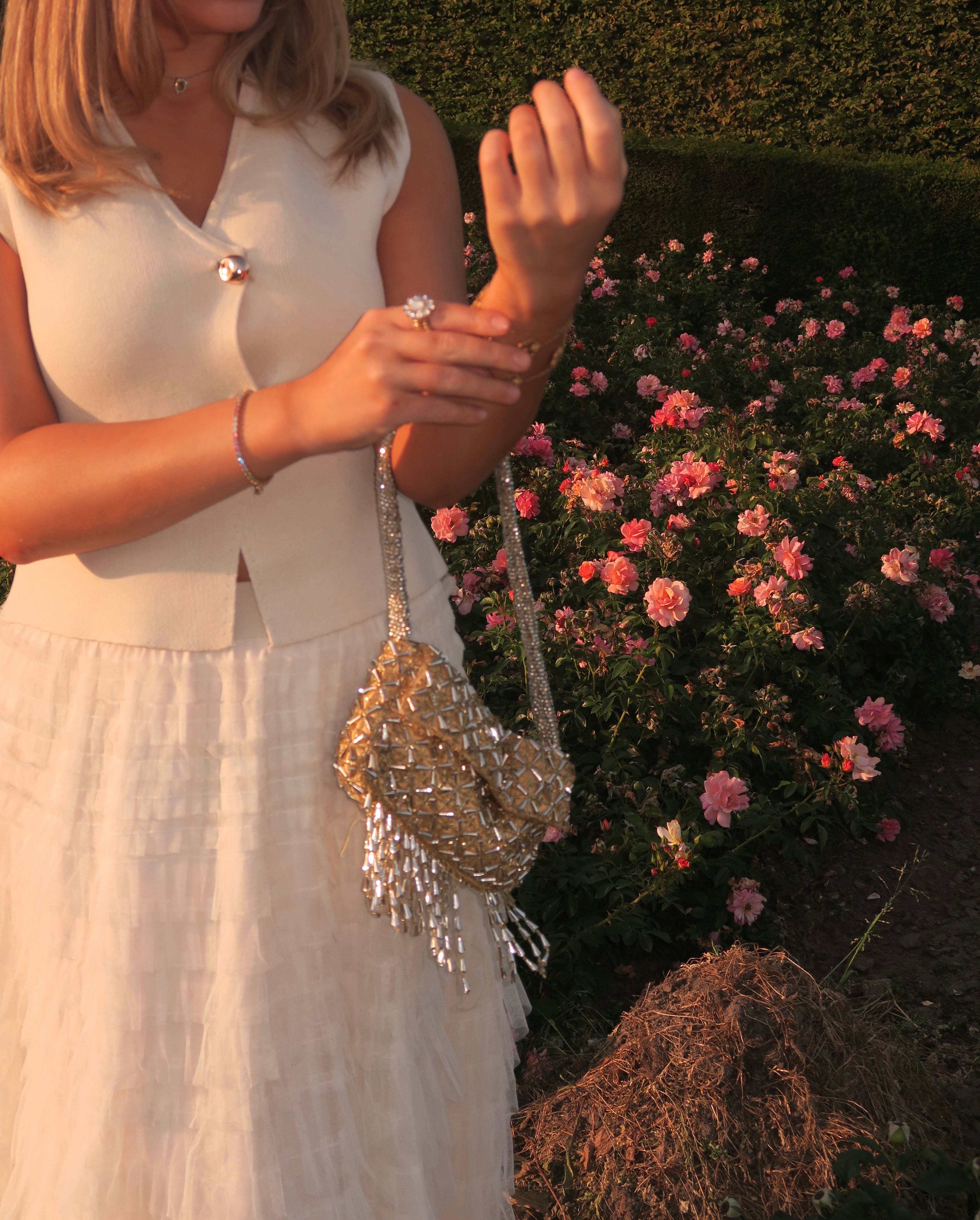 Detail of Celeste Skirt fabric and waistband