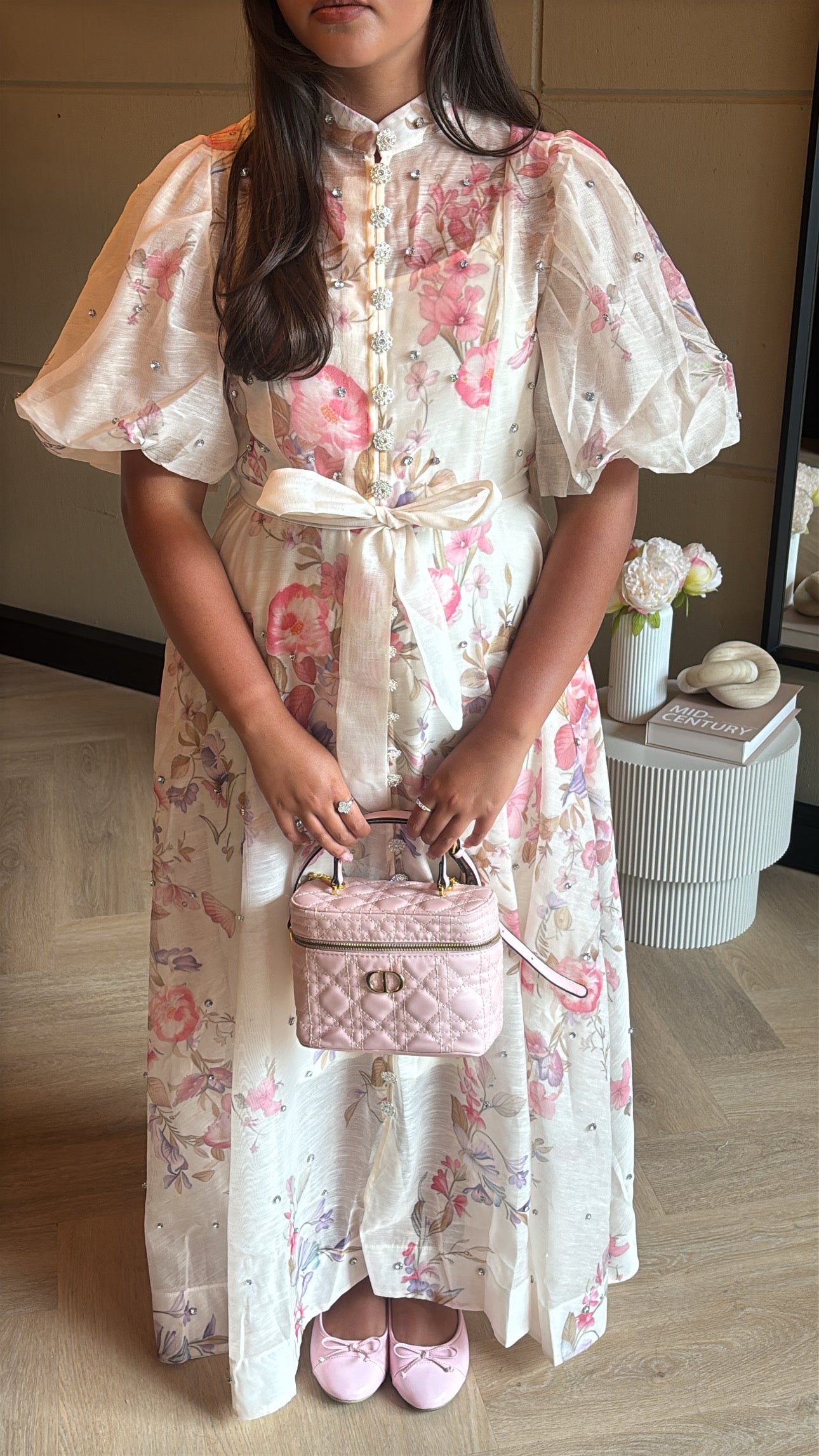Rosé Blossom Vintage Maxi Dress