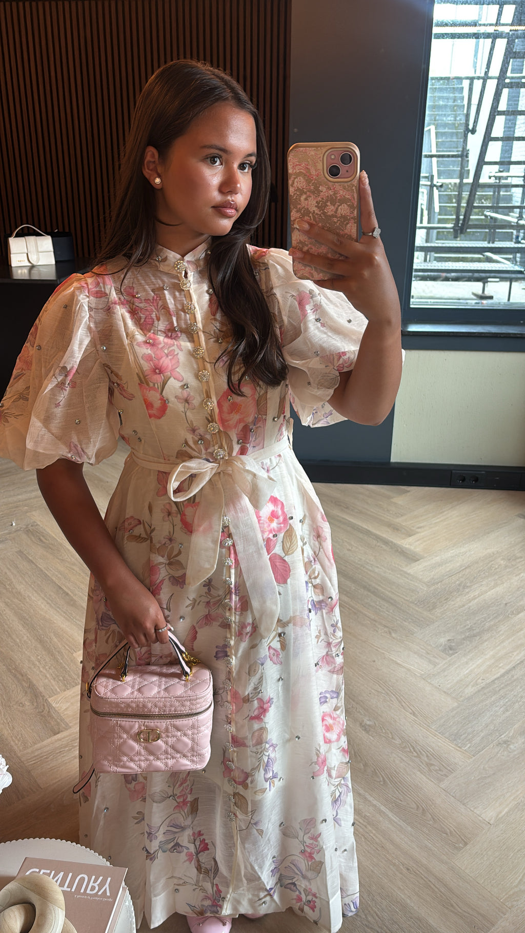 Rosé Blossom Vintage Maxi Dress