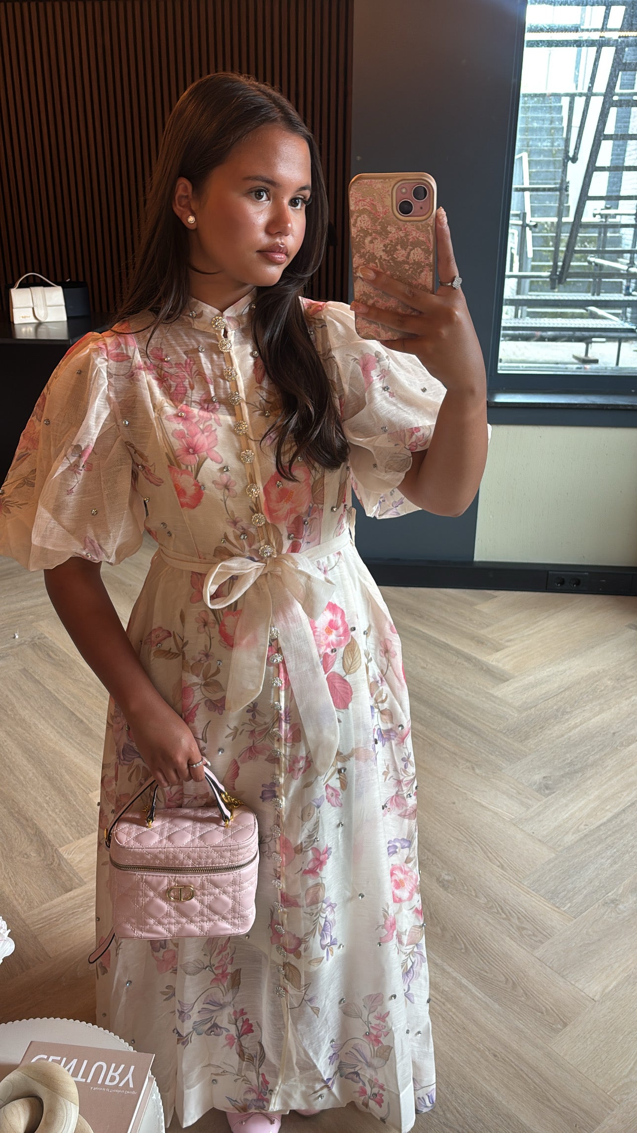 Rosé Blossom Vintage Maxi Dress