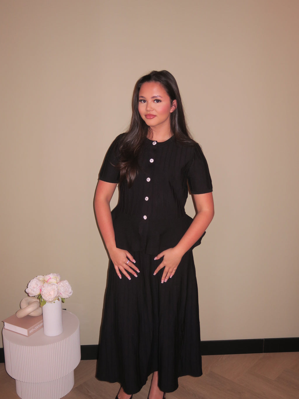 Ribbed Peplum Set