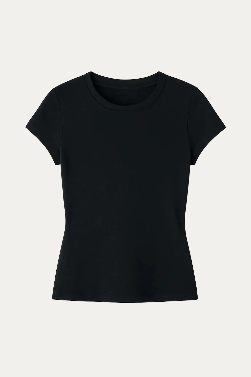 Basic T-shirt dubbel laag in zwart