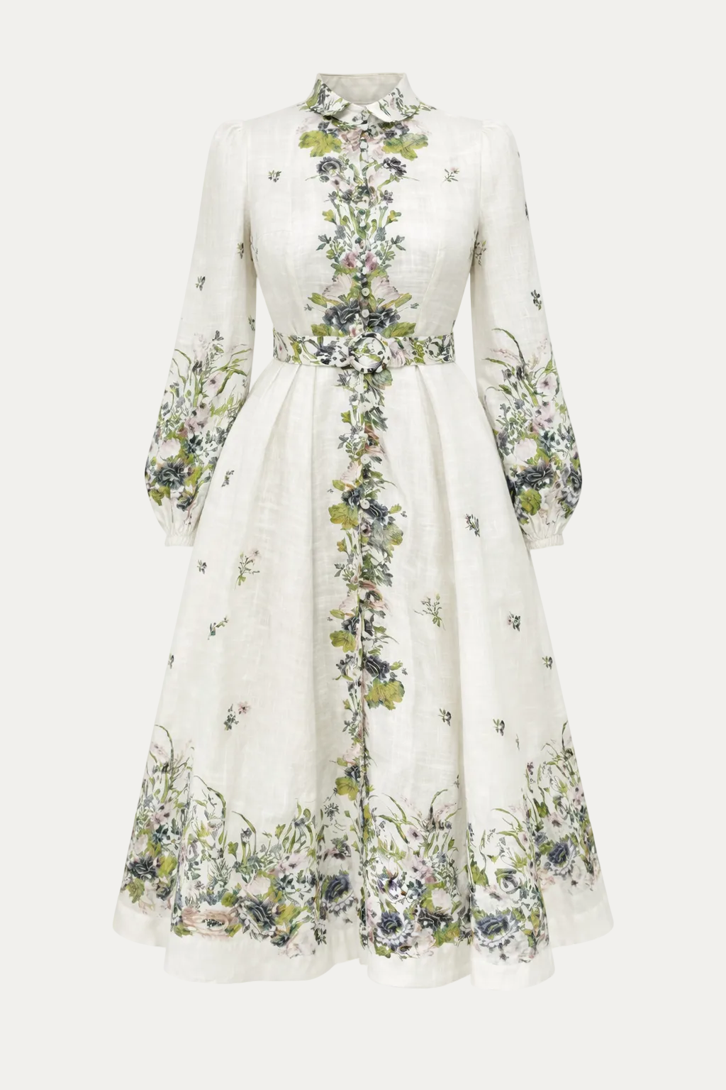 Floral Linen Midi Dress