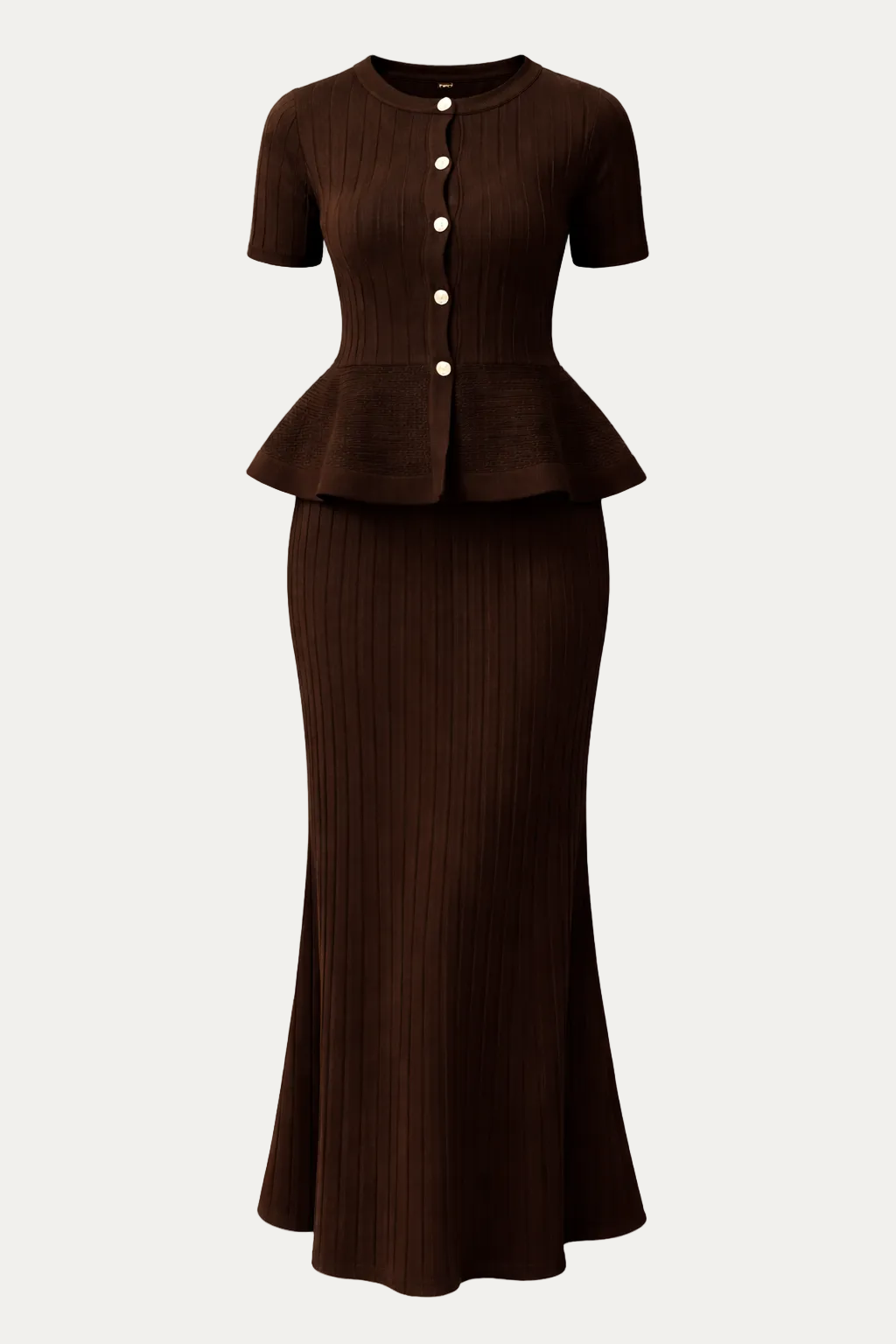 Ribbed Peplum Set