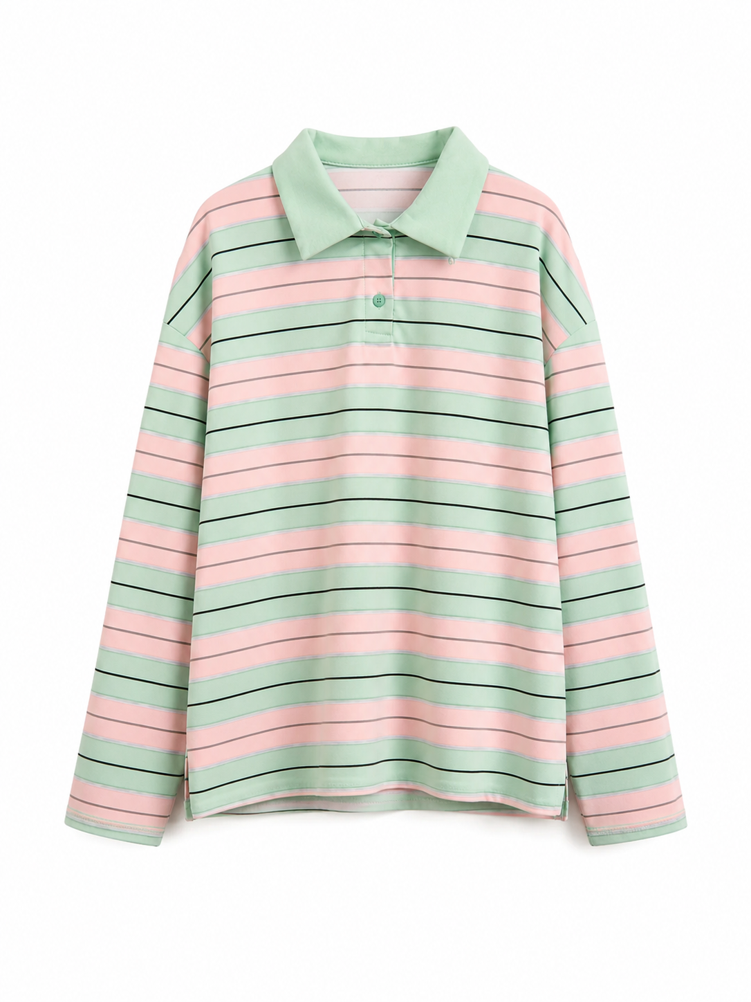 Oversized Striped Polo Shirt