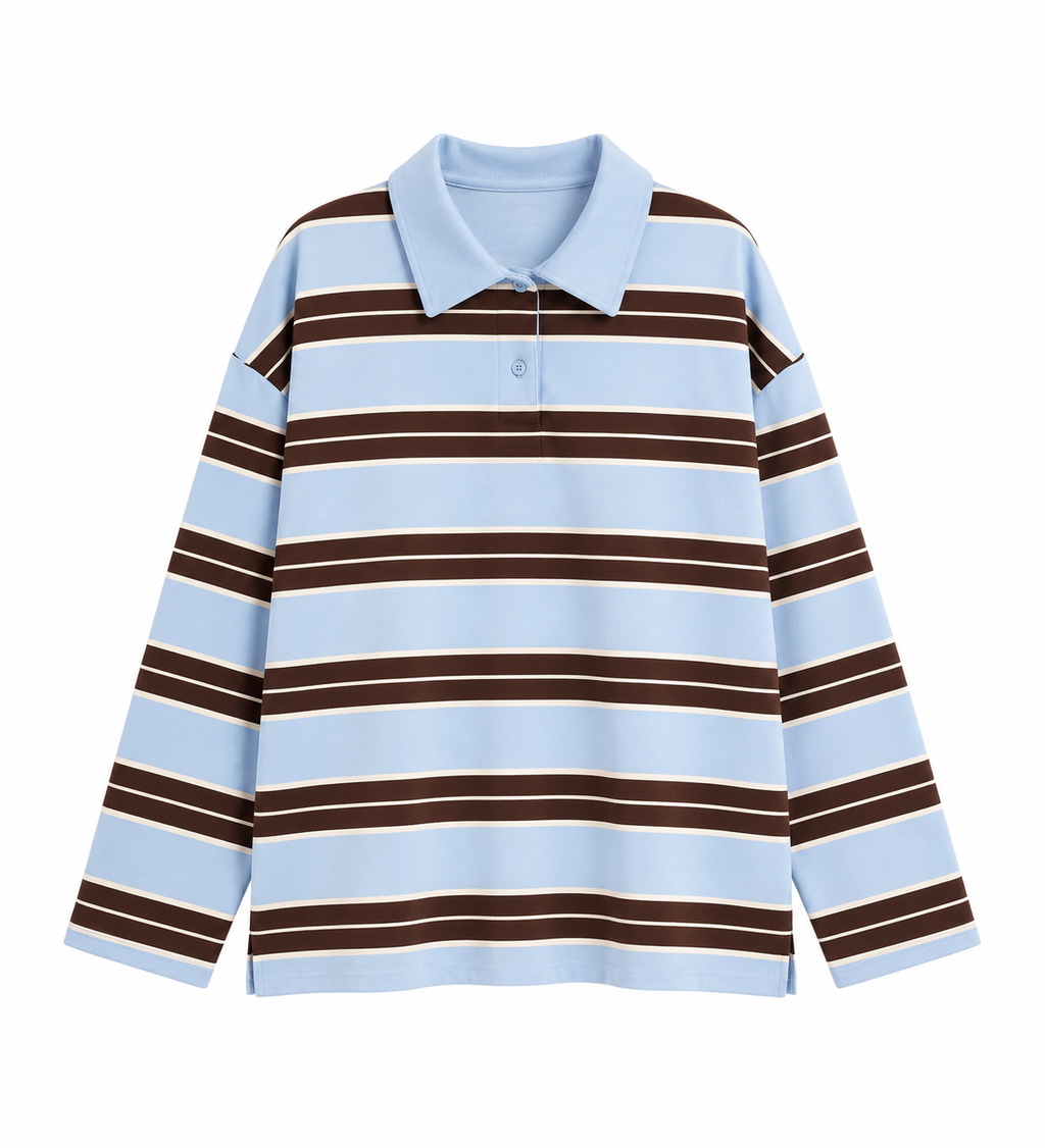 Oversized Striped Polo Long Sleeve
