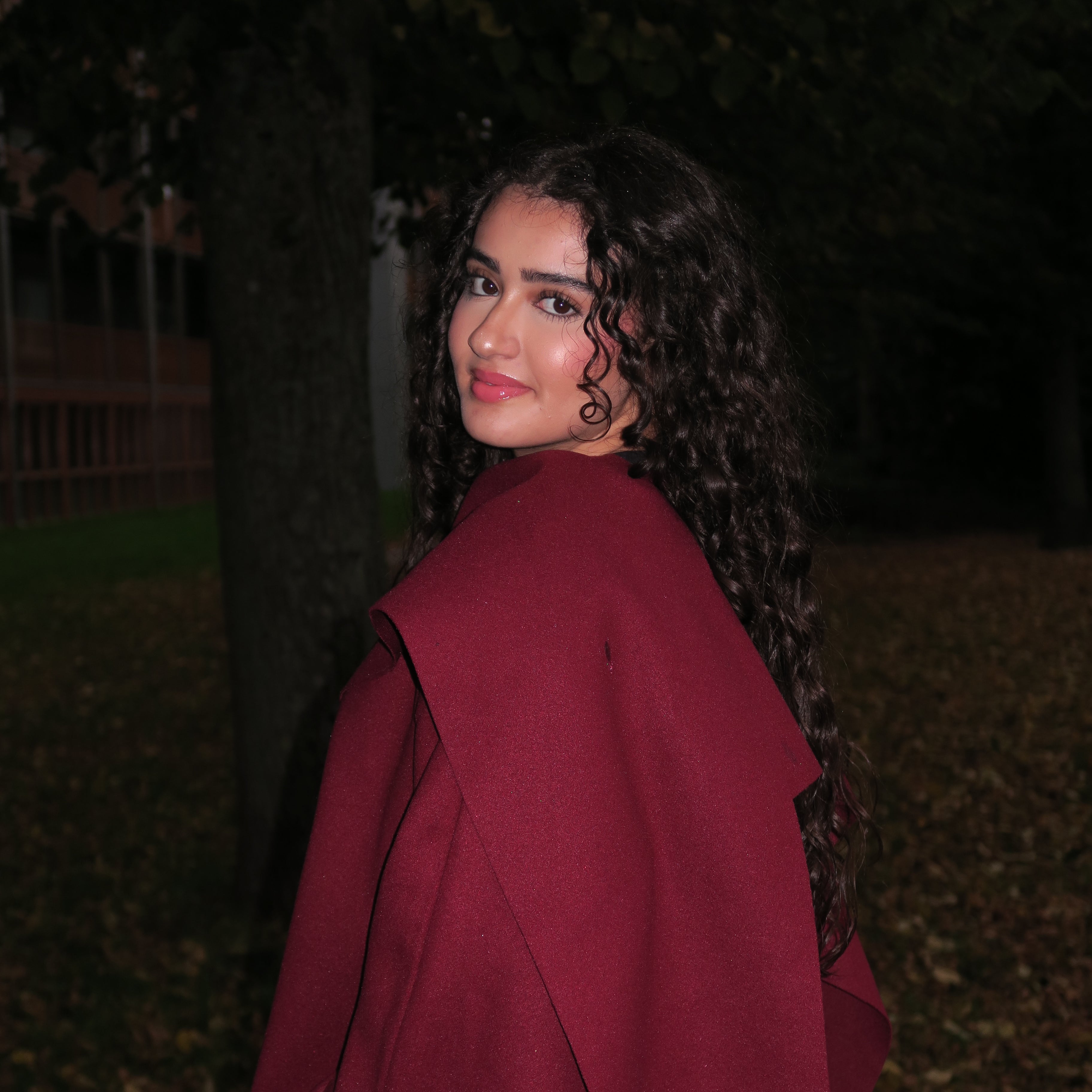 minimalistische cape coat dames burgundy 